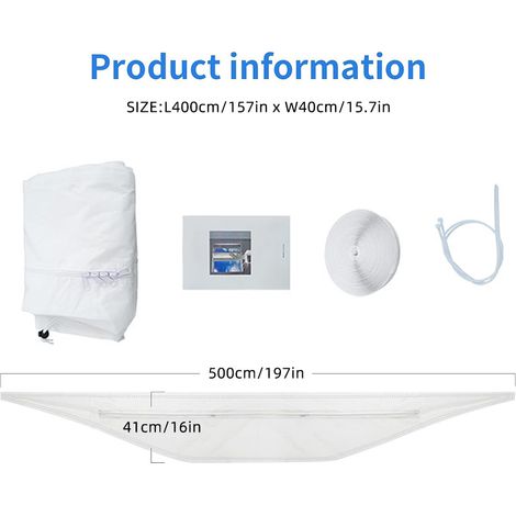 Bande d'Étanchéité pour Climatisation 5m avec 2 Orifices, Bâche Isolante Universelle pour Fenêtres et Portes Coulissantes, Protection contre le Vent et la Chaleur (1/5)