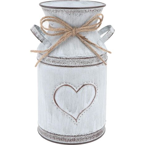 Vase à fleurs vintage en fer forgé, bidon à lait, décoration shabby chic, vase style campagne, seau à fleurs rustique, jardinière, seau en métal, vase décoratif, pot à cactus pour jardin, balcon, salo (1/5)