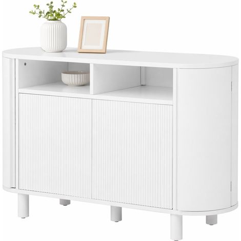 Aparador moderno de MDF con almacenaje multifuncional 120 x 38 x 77 cm blanco HOMVRA (1/5)
