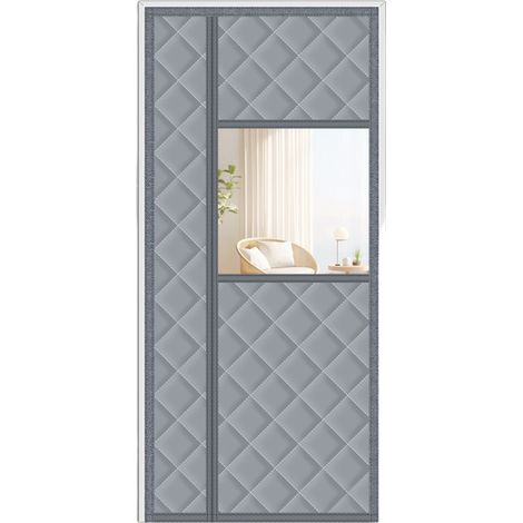 Cortina cortavientos para puerta, 100 x 200 cm, resistente al frío y aislante del calor, de apertura lateral, cortina aislante para puerta con ventana. (1/4)
