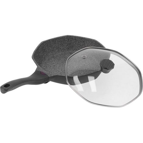 Poêle octogonale antiadhésive pour plaques à induction, plaques électriques vitrocéramiques et cuisinières à gaz (petite taille : 28 cm / 11 po) (1/5)