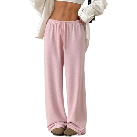 Pantalon Jogging Femme Pantalon Large Fluide Taille Haute Elastique Ultra Doux Léger Casual Sport Été (1/5)