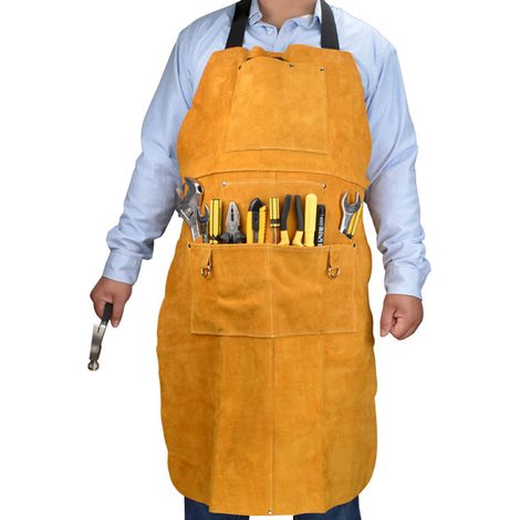Tablier De Protection En Cuir Résistant Au Feu - Pour Soudage Électrique Bois Travail - 60 cm x 90 cm - Unisexe - 1 Pièce (1/5)