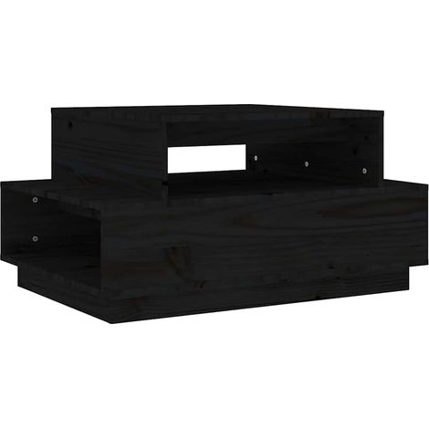 Maison Exclusive - Mesa de centro madera maciza de pino negro 80x (1/5)