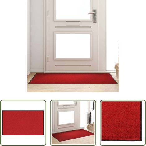 Tapis de porte -  Tapis d'entrée Autre Rouge et Noir 90 x 150 cm (1/5)