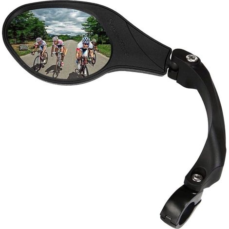Specchietto retrovisore ellittico sinistro per bicicletta – acciaio inossidabile HD, generazione 2.0 – monoblocco, visione nitida e resistente alle intemperie.