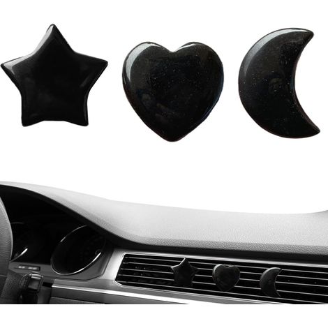 CCYKXA Set mit 3 dekorativen Clips für Auto-Lüftungsschlitze – Herz-, Stern- und Mondform