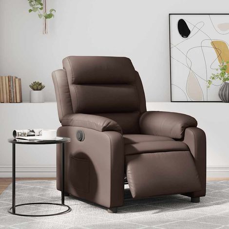 Elektrischer Relaxsessel Braun Kunstleder (1/5)