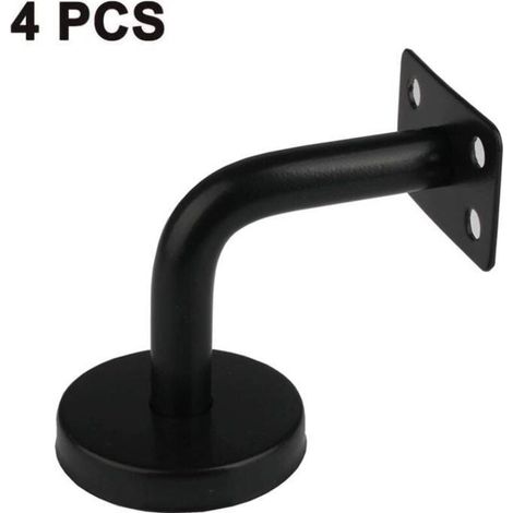 Set di 4 staffe per ringhiere per scale in acciaio inox per montaggio a parete (nero) (1/3)