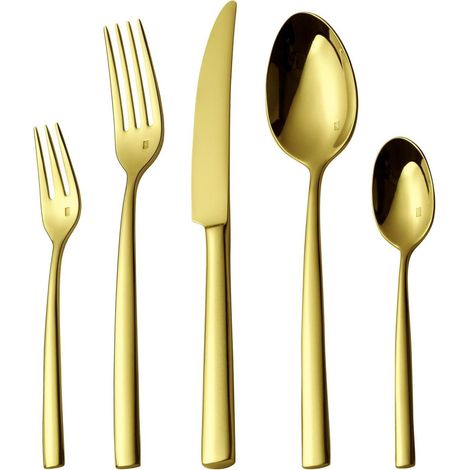 Besteckset 60 Teile Champagner Gold 18/10 Edelstahl poliert für 12 Personen, spülmaschinenfest (1/5)