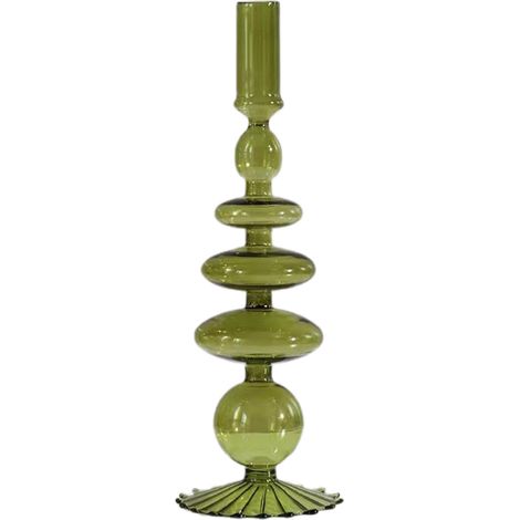 Blumenvase, hydroponisch, gestreifter grüner Sockel, Material: Glas, Maße: 28 x 2,5 x 9 cm, 1 Vase (1/5)