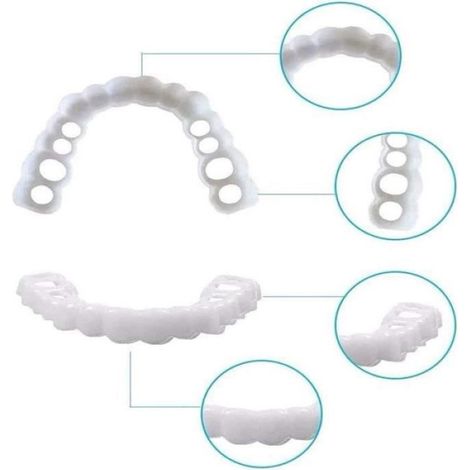 Facette Dentaire - Pour Adulte Homme Femme - Couvre Prothèse Dentaire Imparfaite - 1 Paire (1/4)
