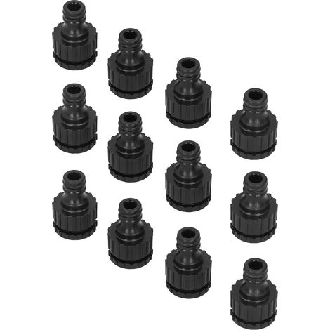 12 Pièces Raccord Réutilisable Robinet Jardin Filetage Femelle G1/2 G3/4 Adaptateur pour Tuyau d'Arrosage (1/5)