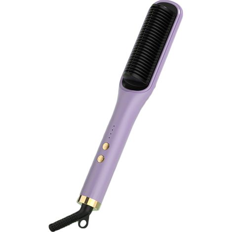 Peigne Lisseur Intelligent à Ions Négatifs, Brosse Lissante et Fer à Boucler Double Usage, Thermostat Régulé, 220V, Prise US (1/5)