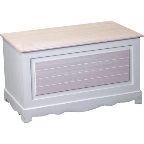 Baule Cassapanca Contenitore 80x45xh45 cm in Legno Crema