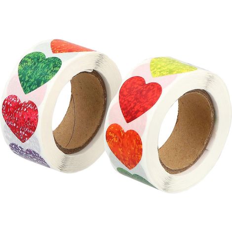 rouleaux d'autocollants en forme de cœur pour la Saint-Valentin-3X2.5CM