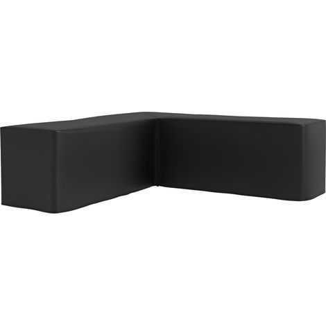 Housse de protection pour mobilier de jardin, en forme de L, imperméable, anti-UV, pour canapé d'angle, 250 x 250 x 79 cm, noire (1/5)