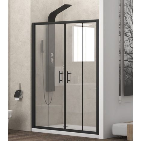 Nicchia doccia 180cm doppio scorrevole telaio nero KFN6000 kamalu