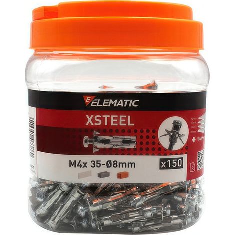 Tasselli Metallici a Espansione per Cartongesso M4 Barattolo da 150 Pezzi XSteel Elematic