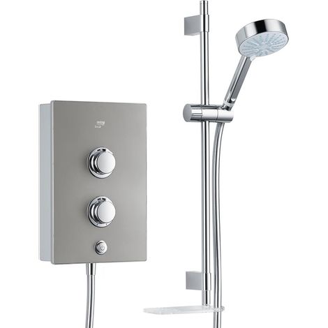 Mira Decor 8.5kW Warm Silver Single Outlet Electric Shower Clearscale 110mm Head (1/5)