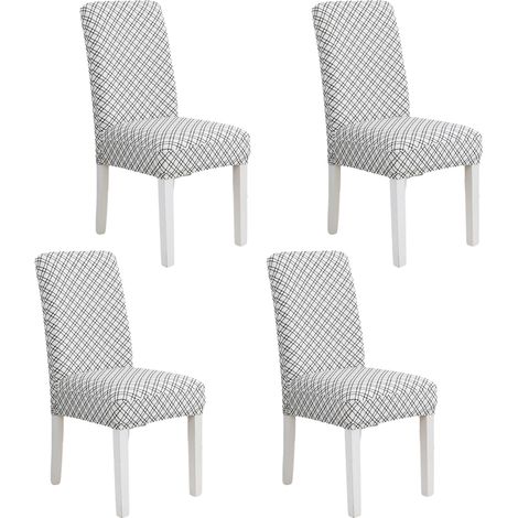 Lot de 4 housses de chaise imprimées, extensibles et lavables, amovibles, pour la cuisine, l'hôtel, le restaurant et les cérémonies.