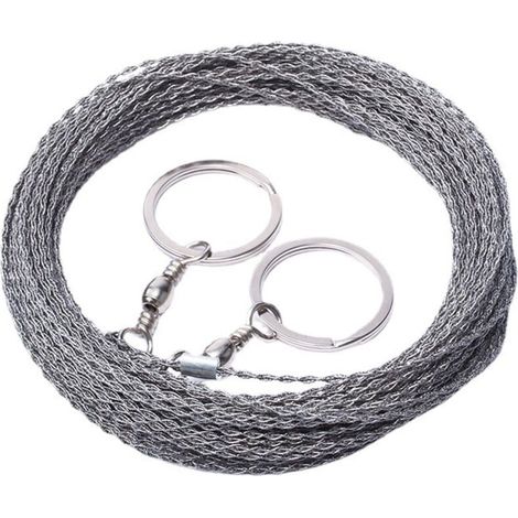 Scie à fil extérieure de 10 mètres de long, câble de survie pour scie à fil, corde de coupe de fil de tronçonneuse en acier inoxydable épaissi (1/4)