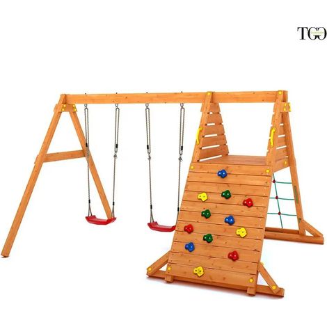 Altalena e Arrampicata in legno Fungoo SPIDER King gioco in legno per giardino (1/5)