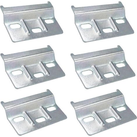 Plaque de fixation pour tringle à vêtements, support pour placards et meubles, lot de 6, 64 mm, pour cuisine, penderie et armoire. (1/5)