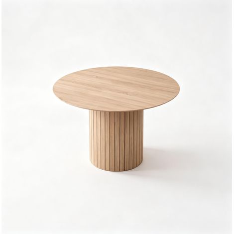 Tavolo da pranzo rotondo in legno 120 cm stile minimalista 4-6 posti HOMVRA (1/4)