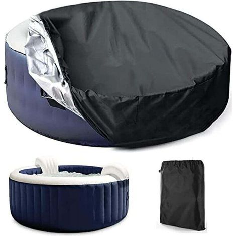 Runde Schutzhülle für Whirlpool, 210 x 30 cm – Wasserdichtes und UV-beständiges 210D Oxford-Gewebe – Verstellbarer Kordelzug (1/5)