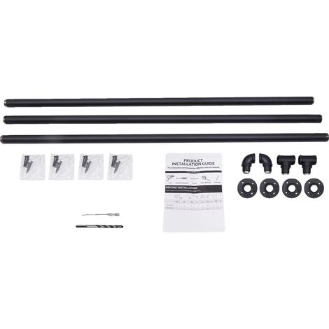Barandillas para escaleras, diseño de montaje en pared, construcción de hierro resistente, color negro. (1/2)
