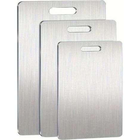 Lot de 3 Planches à Découper Double Face Inox – Antimoisissure et Résistantes à l’Eau pour Cuisine (1/5)
