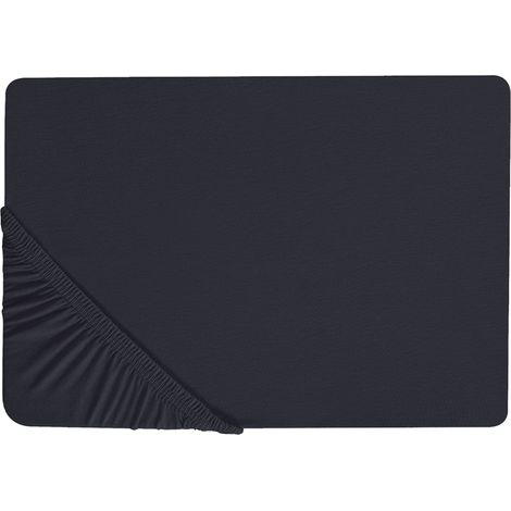 Spannbettlaken JANBU Baumwolle 140 x 200 cm Schwarz
