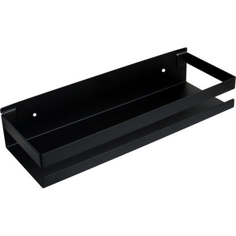 Étagère Étagère Douche Étagère Murale Salle de Bain Support Noir 30cm Rangement Acier Inoxydable (1/5)
