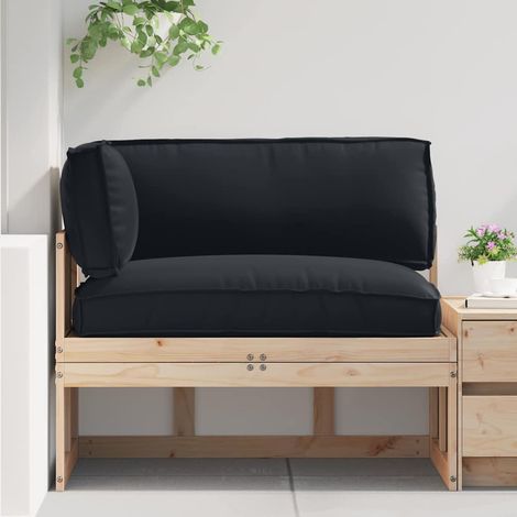 Palettenkissenset 3 pcs Schwarz Oxford-Stoff
