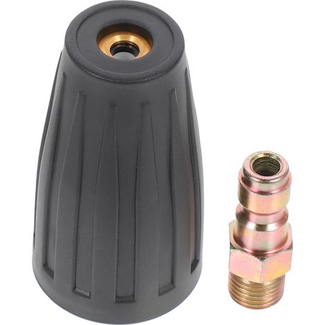 buse Turbo chauffrette Jet Nozzle balconniere Pressure Washer Turbine bidon de gaz à vis Buses en Spirale pour Nettoyeur Haute Pression Buse rotative à 360° Black (1/5)