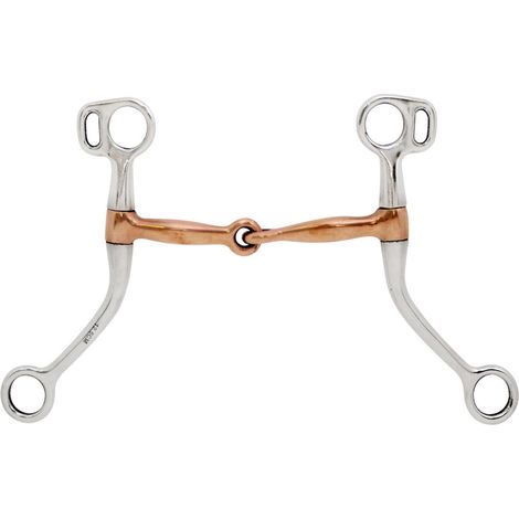 Morso western inox snodato ad aste corte  e con imboccatura in rame