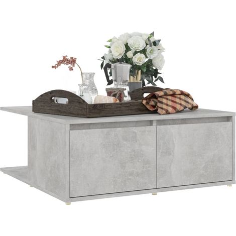 Table basse Gris béton 80x80x31 cm (1/5)