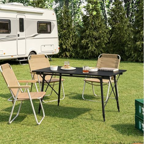 Klappbarer Campingtisch höhenverstellbar 120 x 68,5 cm, Aluminium schwarz HAVRYA (1/5)