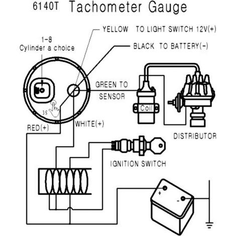 Tachimetro con custodia nera a portafoglio per auto con cambio automatico, 2" (52 mm), 0-8000 giri/min, luce LED blu