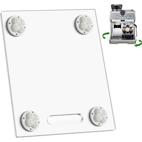 Acrylic Sliding Board for Coffee Machine and Kitchen Appliance  Sturdy Stand with Handle + 360° Castors  Kitchen Accessories and Utensils - Space Saving on Top (1/5)