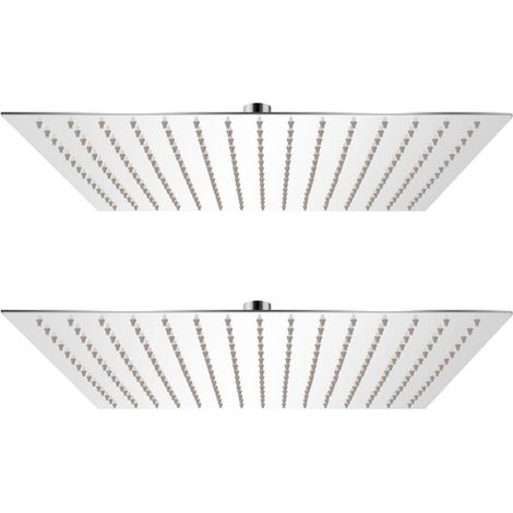 Set 2 soffioni doccia a immersione quadrati 40x40 cm in acciaio inox 020002107