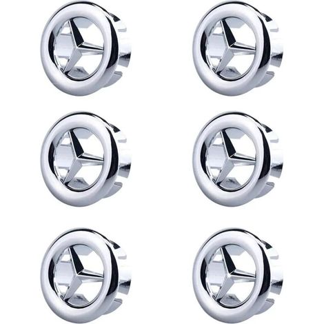 6 Pièces Couvercle de trop-plein pour lavabo. Garniture Évier de Trou Rond.Rond Couvercle du Bouchon de Vidange Insérer dans le Trou. Pour Lavabo.Salle de Bain.Cuisine(Argent)