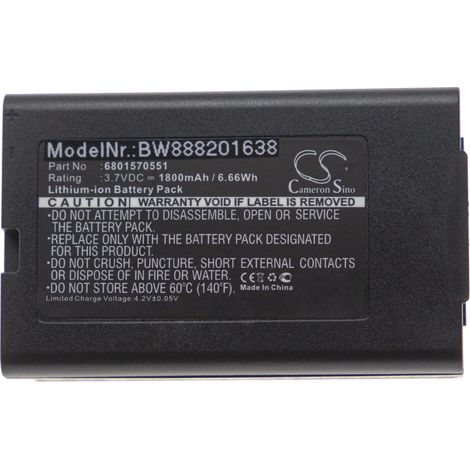 vhbw Akku Ersatz für Vectron 6801570551, B30 für Handheld Computer Scanner (1800 mAh, 3,7 V, Li-Ion)