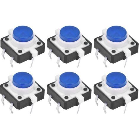 Packung mit 20 taktilen Schaltern 12 x 12 x 7,3 mm, Momenttaster, Mikroschalter für Haushaltsgeräte und elektronische Produkte (blau) (1/5)