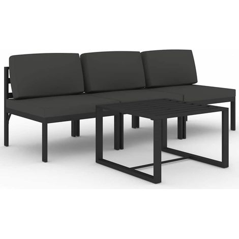 Maison Exclusive - 4-tlg. Garten-Lounge-Set mit Kissen Aluminium (1/5)