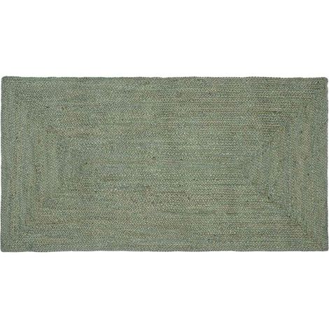 Tapis de sol rectangulaire vert olive, 80 x 150 cm, en jute. (1/5)