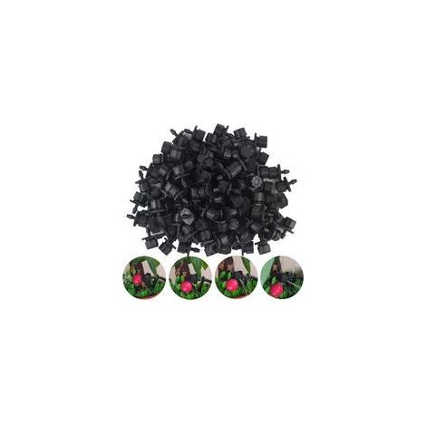 110 Stück verstellbare Bewässerungstropfer, Tropfbewässerungs-Sprinklerköpfe für Blumenbeete, Gärten und Rasenflächen (Schwarz) - Crezuo