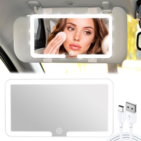 Miroir Pare Soleil Voiture avec 3 Modes d'éclairage, Rechargeable (1/5)