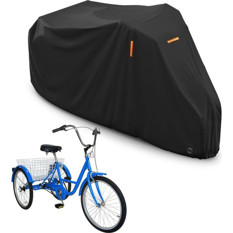 Housse de tricycle électrique pour adulte, housse de vélo imperméable, coupe-vent, anti-poussière pour vélo - Noir